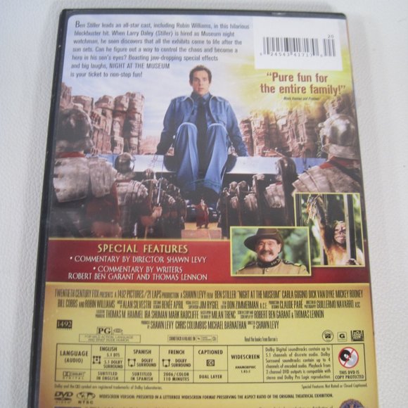 Night at the Museum (DVD, 2007, Widescreen)(Ben Stiller, Shawn Levy, Bill Cobbs) - Picture 3 of 6